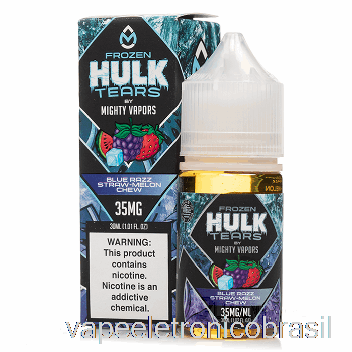 Vape Eletronico Frozen Blue Razz Palha Melão Mastigar - Hulk Tear Sais - 30ml 50mg